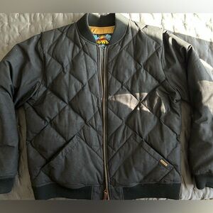 EDDIE BAUER 1936 Skyliner Quilted Down Jacket Coat Black XL Bomber Puffer